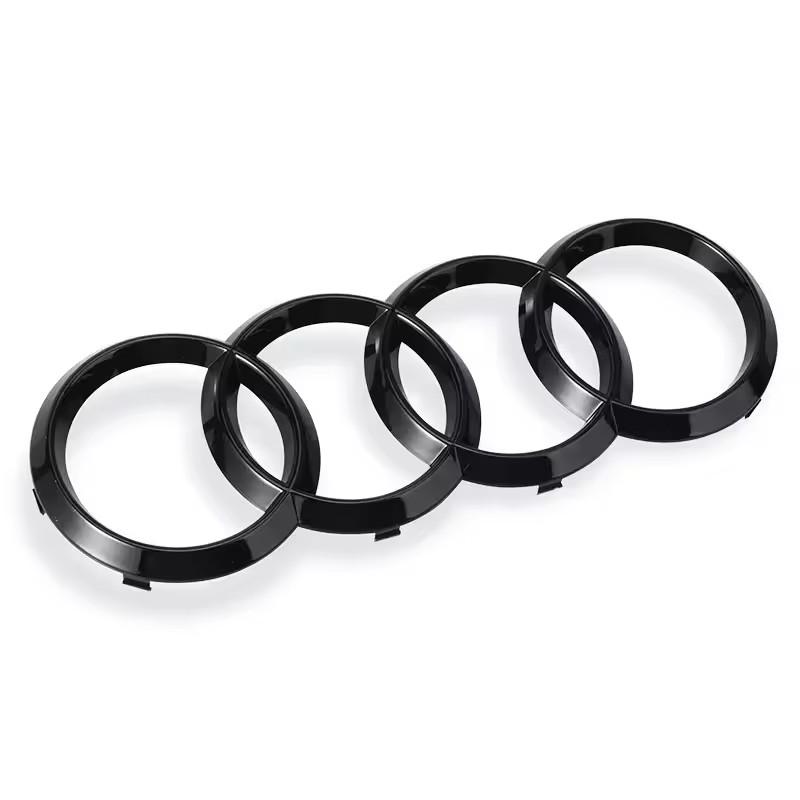 ABS Black Hood Front Bonnet Grill Rear Trunk Emblem Logo Badge Sticker Decal 4 Ring LogoFor a2 A3 A4 A5 A6 A7 Q2 Q3 Q5 Q8 TT