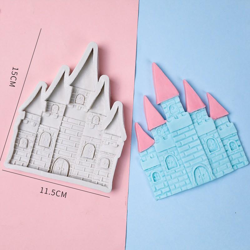 Серебристо-розовый мультяшный дом Декоративная фигурка Сказочный 3D-замок Топпер для торта Маленький принц Маленькая принцесса Украшение