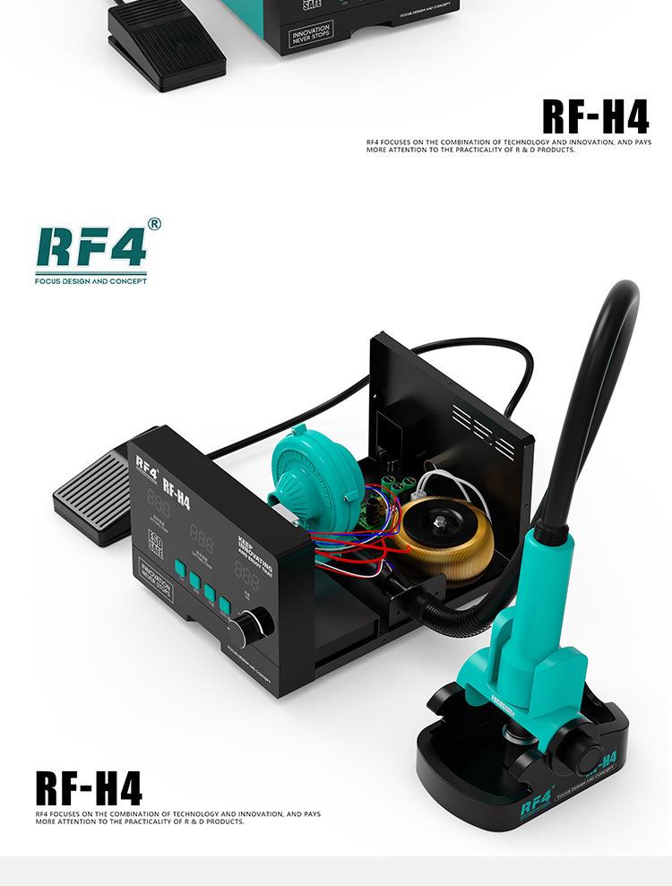 RF4H2H3H4H5 Цифровой высокочастотный фен с горячим воздухом и станция для демонтажа BGA-чипов с электрическим паяльником
