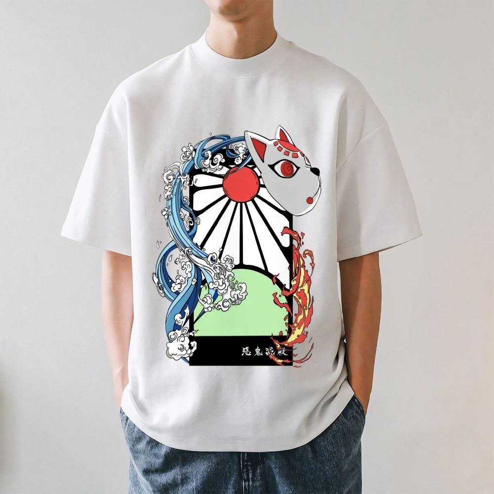 2026 New Demon Slayer Hanafuda Japanese Style Classic Print Tshirt Short Sleeve Tshirt Mens and Womens Tshirt Mens Tops