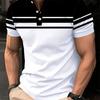 Color Blocking Quick Drying Summer Men's Outdoor Business Casual Popular Printed Polo Shirt