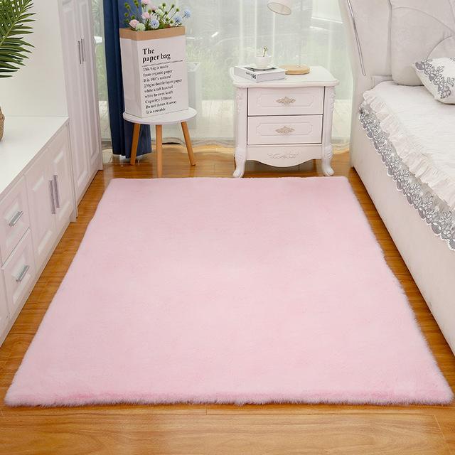 Plush Living Room Large Carpet White Carpets Decoration For Children 'S Room Non -Slip Mat Furry Fluffy Girl Bedroom Bedside Mats