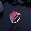 Fashion 12*14MM Ruby High Carbon Diamond Ring for Women Engagement Anniversary Gift 925 Sterling Silver Fine Jewelry