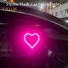 Heart-Shaped LED Neon Light Strobe Flash Modes Super Bright Simple Installation LED Display Sign Car Lighting Accessories
