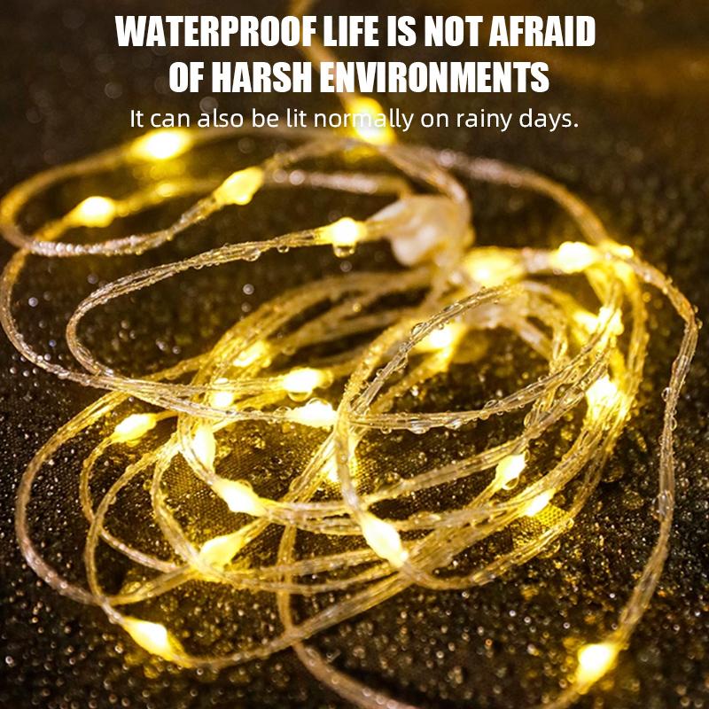 LED Light String Portable Camping Lights 1800mAh Rechargeable 8m Outdoor Atmosphere Tent Wedding Christmas Decor Strip Star Lamp