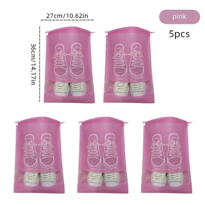 5 шт. Сумка для хранения обуви Нетканая Дорожная Портативная Сумка для обуви Кулиска Пылезащитная Большая Вместимость Классификация одежды Подвесные сумки