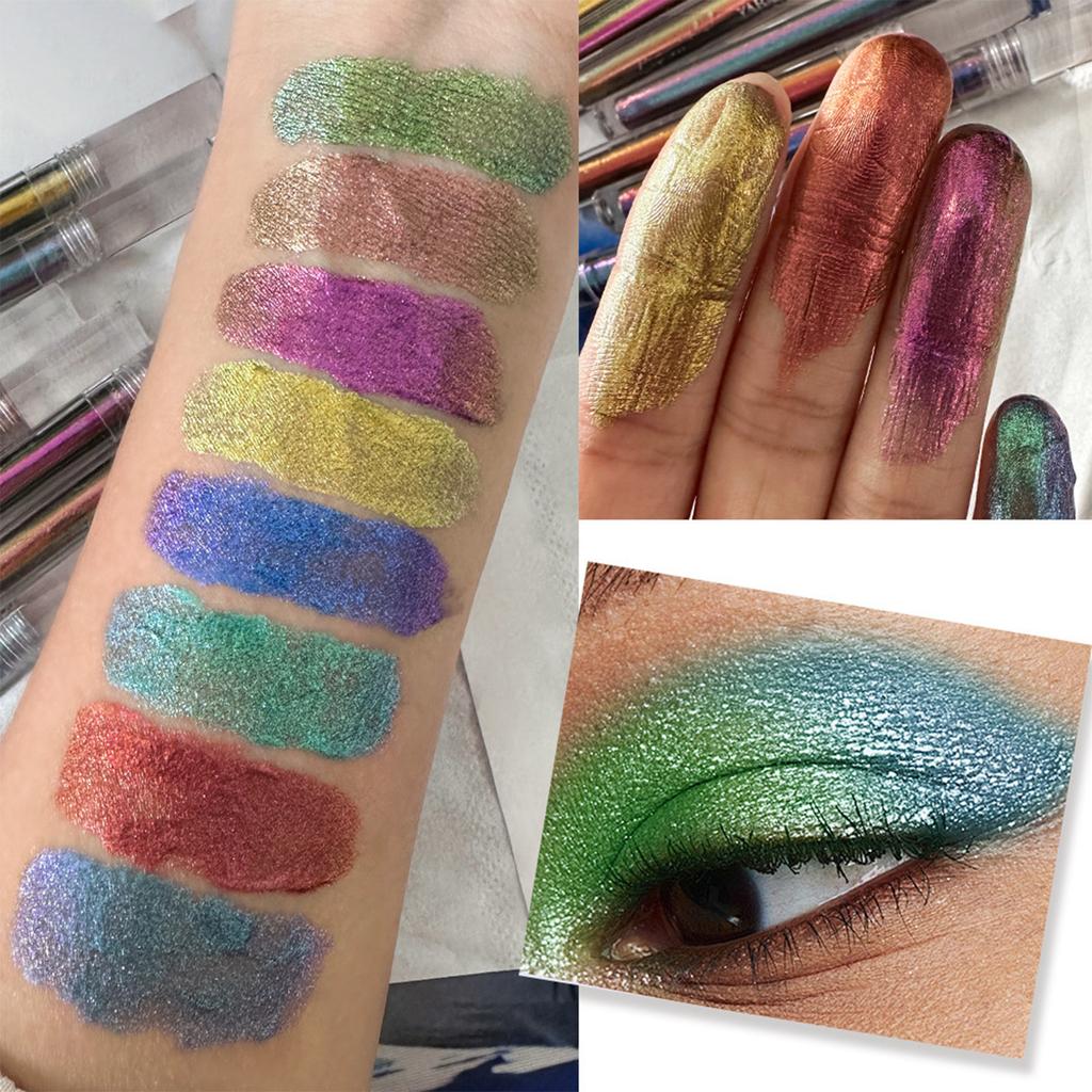 Multichrome Liquid Glitter Eyeshadow 1Pc Shimmery Chameleon Eye Makeup Long Wearing Holographic Shine for Day To Night Wear
