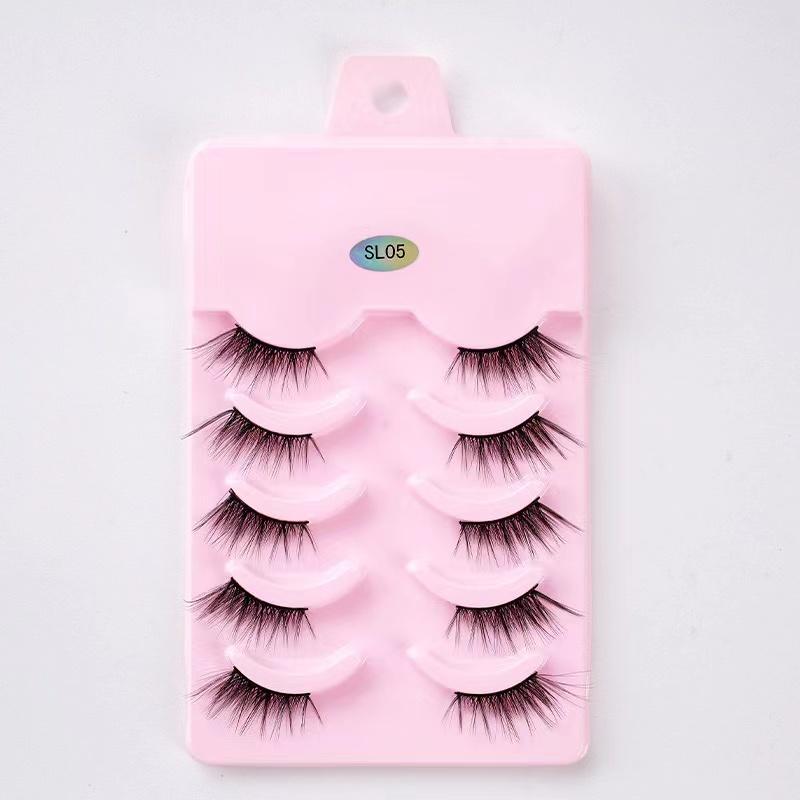 Половинные ресницы, 5 пар натуральных пушистых накладных ресниц, манга, 3D искусственные норковые ресницы, мягкие крылатые ресницы, инструмент для наращивания ресниц