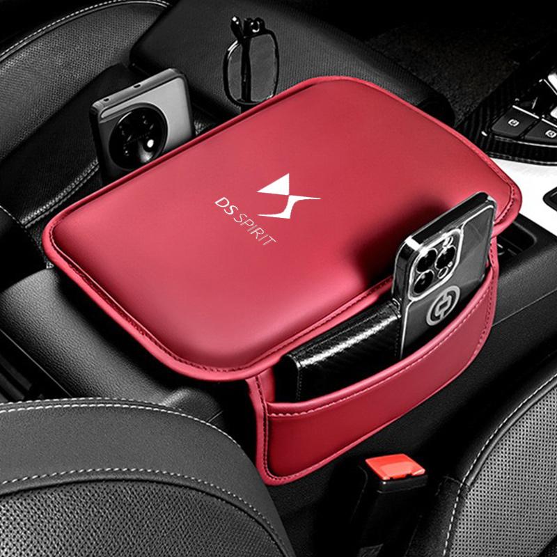 Center Console Arm Rest Protector Leather Car Armrest Box Pad Storage Pocket for Citroen DS SPIRIT N 2 3 7 9 E-Tense 4 Crossback