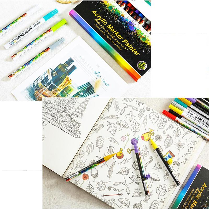 Водонепроницаемые акриловые маркеры. 6/12/18/24 цвета