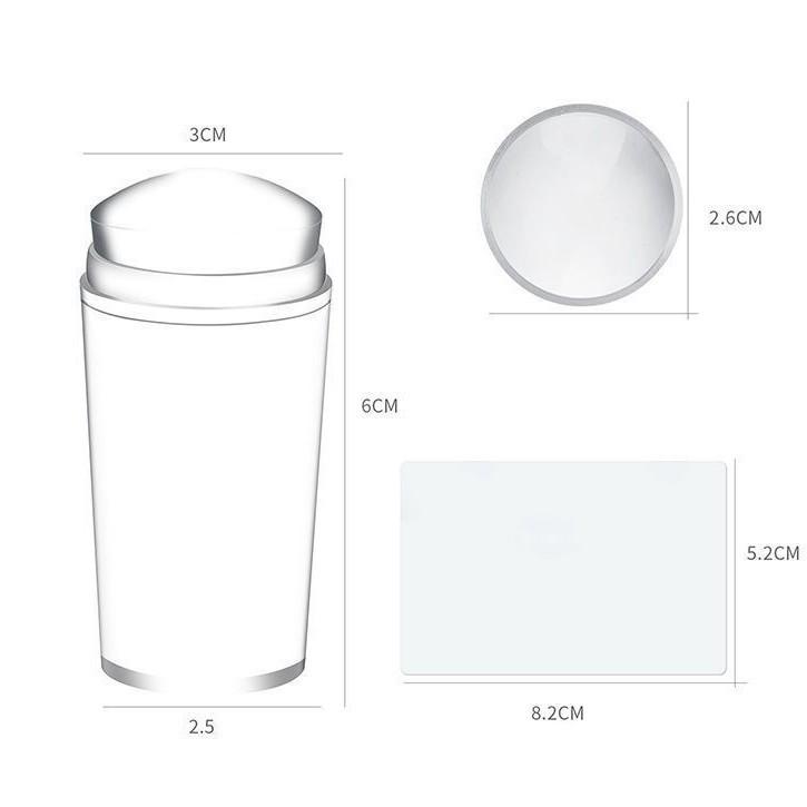 Новый прозрачный силиконовый стемпер для нейл-арта - Одно/двухсторонний с колпачком для французского маникюра и DIY-печати.