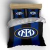Blue-black stripes, Inter logo. Bedding sets Duvet cover sets Duvet covers Pillowcases(1*Duvet Cover 2*Pillowcases without duvet insert)