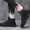 Men Casual Leather Board Shoes Spring Autumn Waterproof No-slip Sneakers Fashion Lightweight High Top Flat Shoes Tenis Masculina