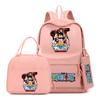 3Pcs/set Anime One Piece Cartoon Bagpack with Lunch Bag Pencil Case Student Supply for Girl Boy Back To School Kawaii Book Bag Leisure Travel Bag