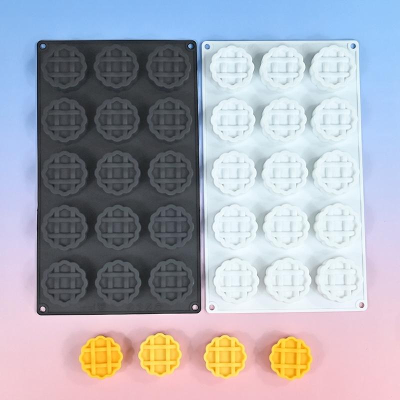 Food Grade Silicone Baking Molds Make 15 Round Waffles Chocolates And Cookie Multipurpose Baking Supplies