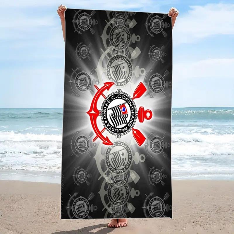 Sport Club Corinthians Paulista Print Beach Towel, Large Soft Quick Dry Towel for Beach Camping Swimming