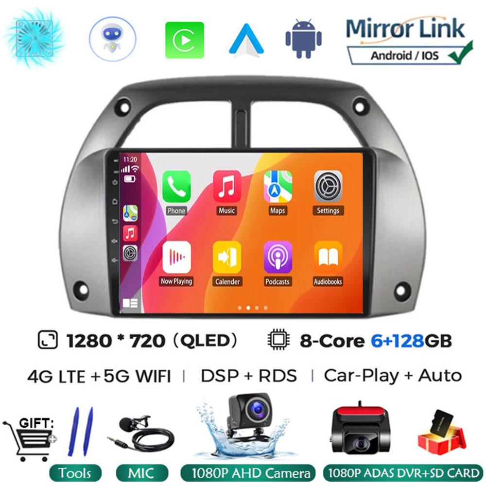 Android 14 Car Radio For Toyota RAV4 Rav 4 2001 - 2006 Multimedia Player Carplay QLED Touch Screen Auto Stereo 4G WIFI