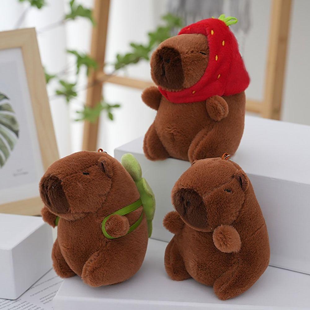 Cute Toy Simulation Capybara Pendant Multicolor Fluffty Animal Doll Headgear Capybara Doll Kids