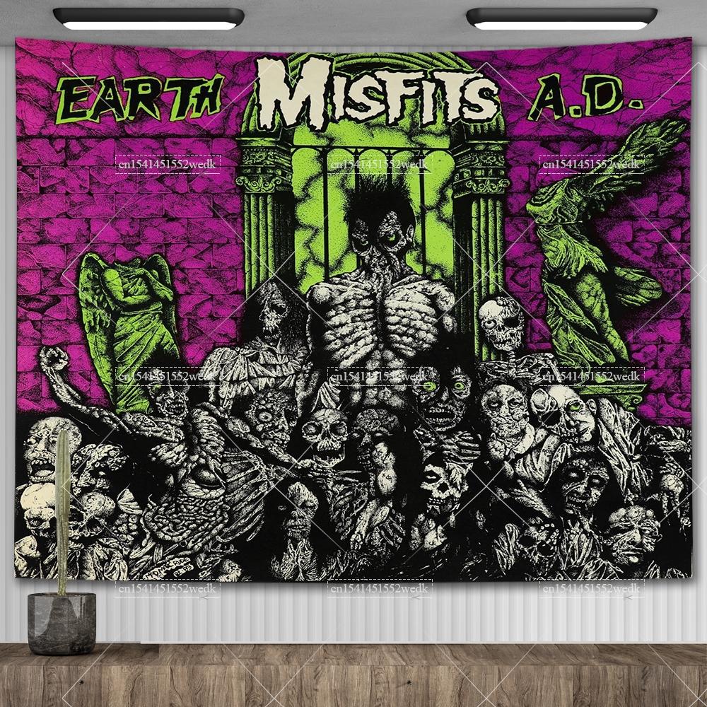 American Punk Band Misfitss Poster Banner Flag Rock Band Wall Tapestry Mural Metal Music Album Cover Home Decoration Fans Gifts