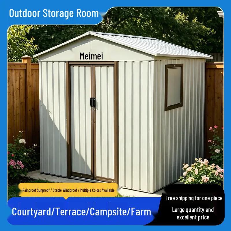 Movable Outdoor Sheet Metal Garden Shed and Storage Room