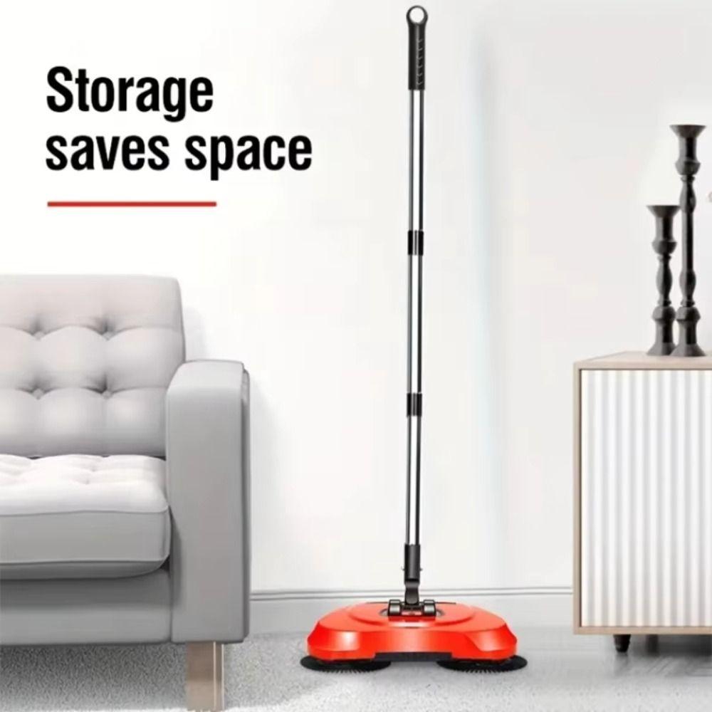 Adjustable Handle Vacuum Broom 3-in-1 Design Carpet Sweeper Hand Push Sweeper  Pet Hair Cleaning