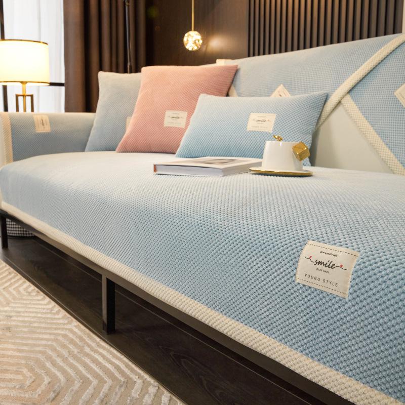 Вельветовая подушка для дивана, зимний утолщенный плюшевый нескользящий комплект, теплый бархатный чехол для дивана, задняя крышка, ткань, полотенце