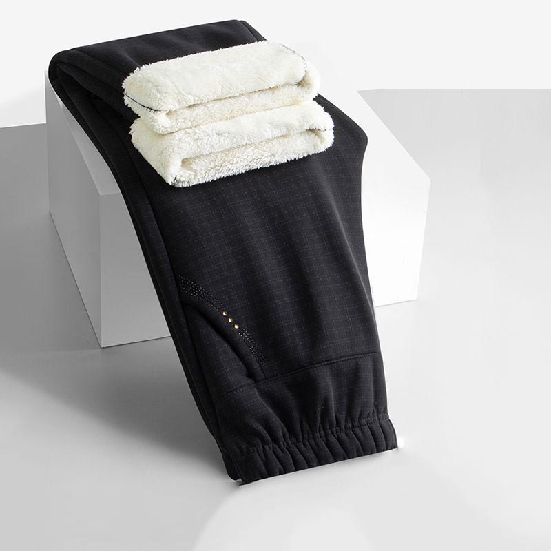 Зимние утепленные черные брюки, свободные, утолщенные, свободные, теплые, из овечьей шерсти, хлопковые брюки для мам, брюки для женщин среднего и пожилого возраста, размер плюс 7XL