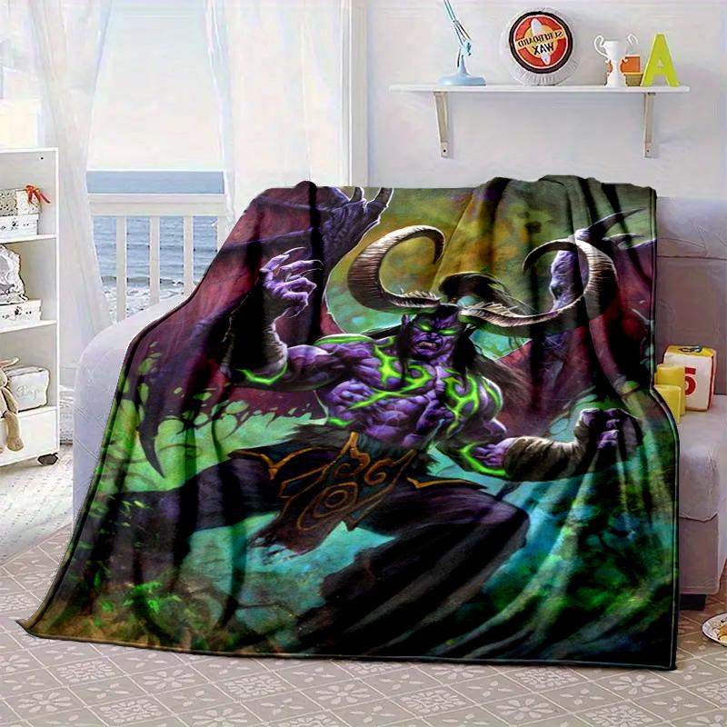 Warcraft game Blanket Flannel Blanket for bed, sofa, Camping, Hiking, Picnic Essentials, gift for family Fan gifts