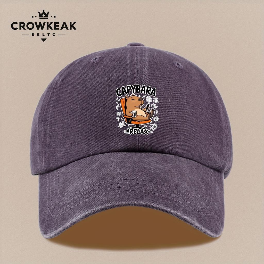 pc CAPYBARA RELAX Pattern Baseball Cap with a Vintage Print Perfect for Comfortable Breathable And Lightweight Suitable fo