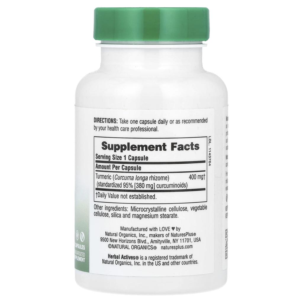 Herb Active, Куркума, 400 мг, 60 капсул