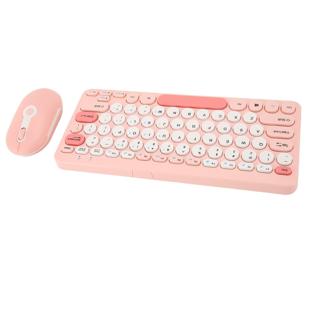 Wireless Keyboard Mouse Set Stylish Slim Round Keycaps   Ergonomic 2.4G Keyboard Mouse Combo for Desktop PC Computer