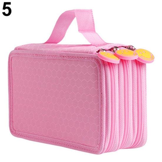 Large Capacity 3 Layer 52 Holes Student Pen Pencil Storage Zipper Case Holder