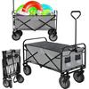 Chariot de transport pliable - SPRINGOS - Gris - Charge max 80 kg - 4 roues - Dimensions 54x65x90 cm