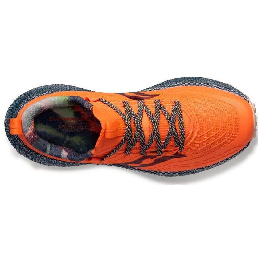 SAUCONY Endorphin Trail Амортизация Нескользящие Прочные Низкие Беговые Кроссовки Женские Беговые Кроссовки Оранжевые S1064765