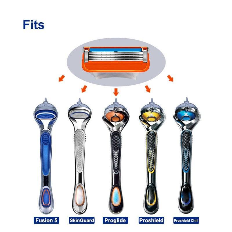 Бритвенные лезвия для бритвы Fusion 5, сменные головки, кассеты для бритвы для лица, 5 слоев, лезвие из нержавеющей стали для мужчин