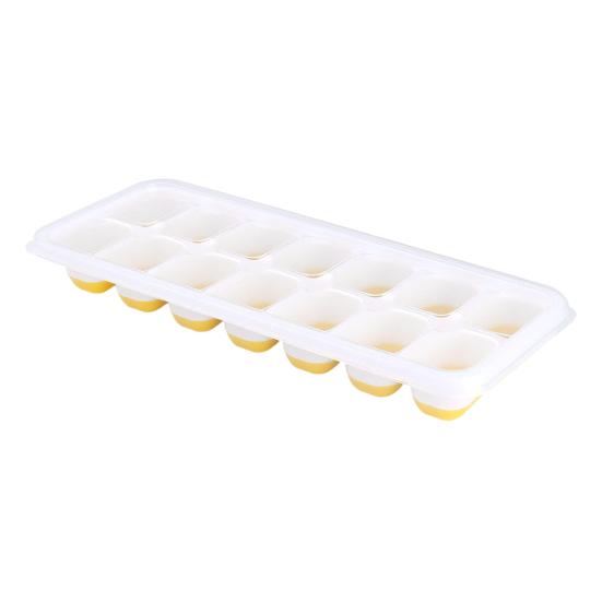 Silicone Ice Cube Tray with Lid 14 Cubes Easy Release Stackable Ice Mold for Cocktails Coffee Juice Whiskey Ice Drink Maker