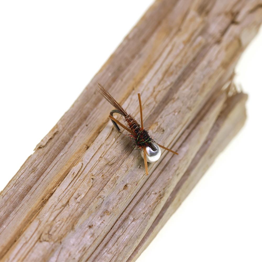 6 ШТ. #14 #16 Безбородые Джиговые Нимфы Каменки с Резиновыми Лапками, Хвостом Фазана, Головкой-Бусинкой, Быстро Тонущие Евро Нимфы для Ловли Форели и Окуня