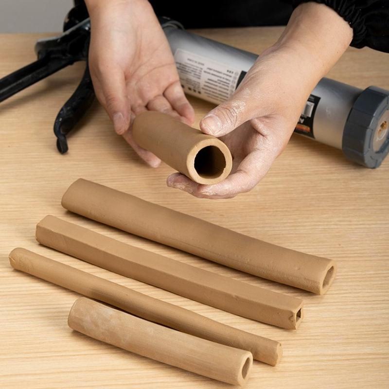 Large Manual Clay Extruder Gun with Interchangeable Nozzles - Professional Pottery Tool for Precise Clay Sculpting