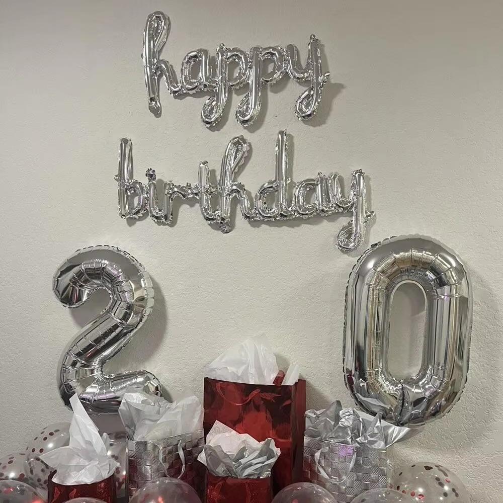 2 шт./набор Большой фольгированный шар из алюминиевой фольги Розовый Фиолетовый Баннер Фольгированный шар-буква Принадлежности для вечеринки