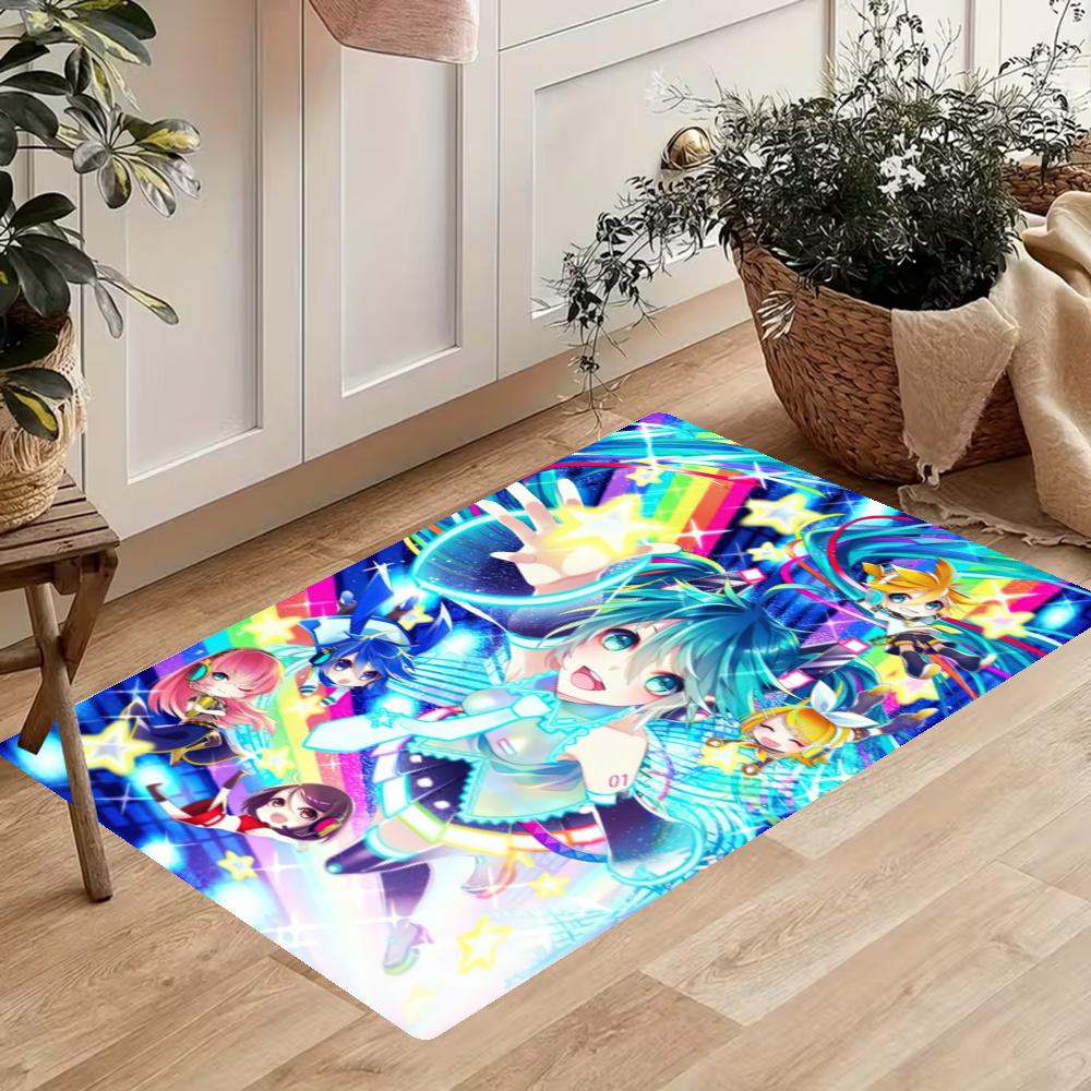 Hatsune Miku Moon Kitchen Floor Mat Nonslip Washable Soft Carpet Doormat Suitable For Bedroom Living Room Kitchen And Bathroom Home Decor