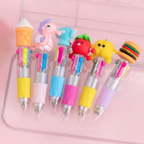 4 шт. Рождественские шариковые ручки с забавными топперами 4 цвета Нажимная ручка Выдвижные пишущие ручки