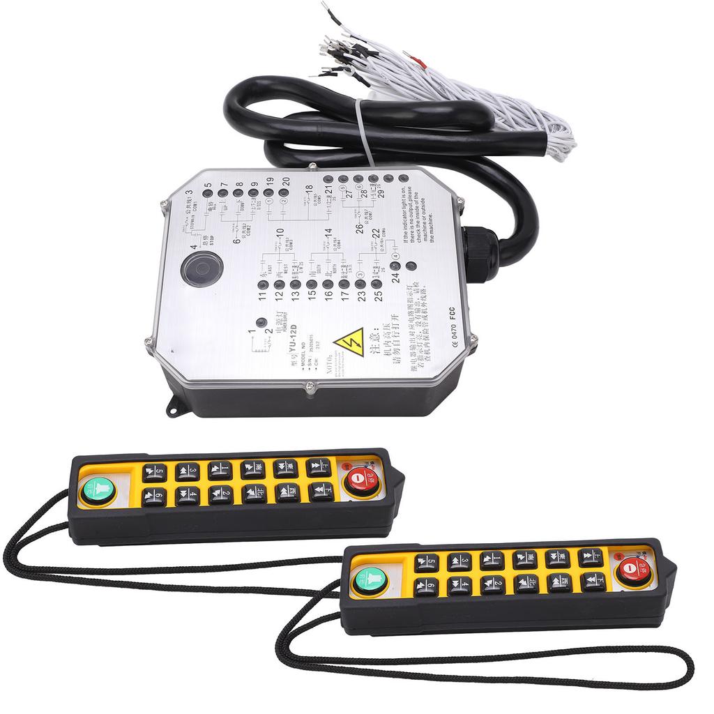 Double Handle Electric Crane Remote Controller Waterproof Industrial Transmitter Receiver AC220V