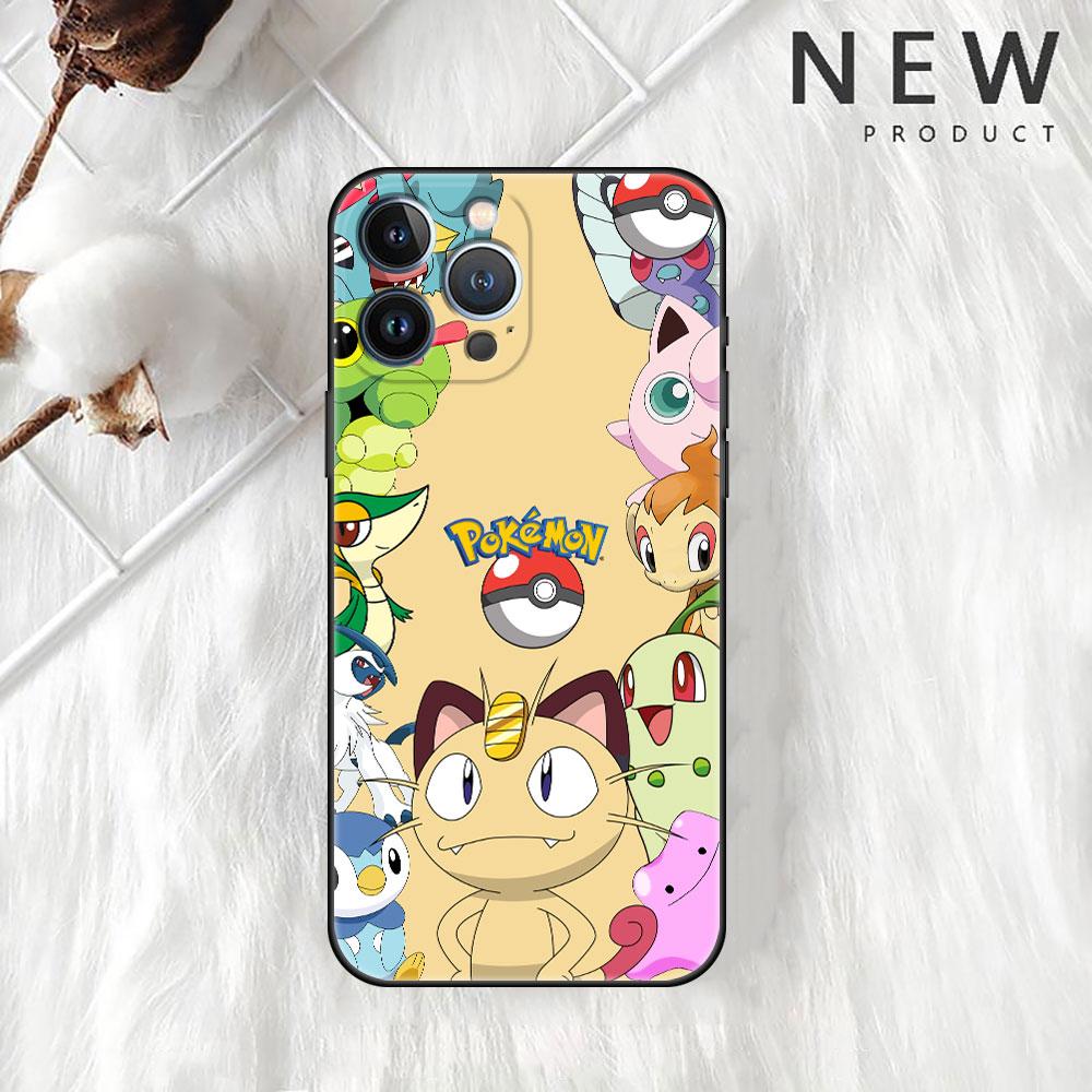 Чехол для Apple iPhone 11 13 14 12 Pro 7 Plus XR X XS Max 6 6S 13Pro Max черный силиконовый чехол для телефона Pika Pokemoon Cute