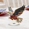 Eagle Tabletop Ornament, 360° Spinning Patriotic Acrylic Display with American Flag & Stars, High-Definition July 4th Independence Day Decor for