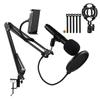 Microphone Arm Stand Adjustable Desktop Microphone Bracket with Mic Clip, Shock Mount, 3/8in To