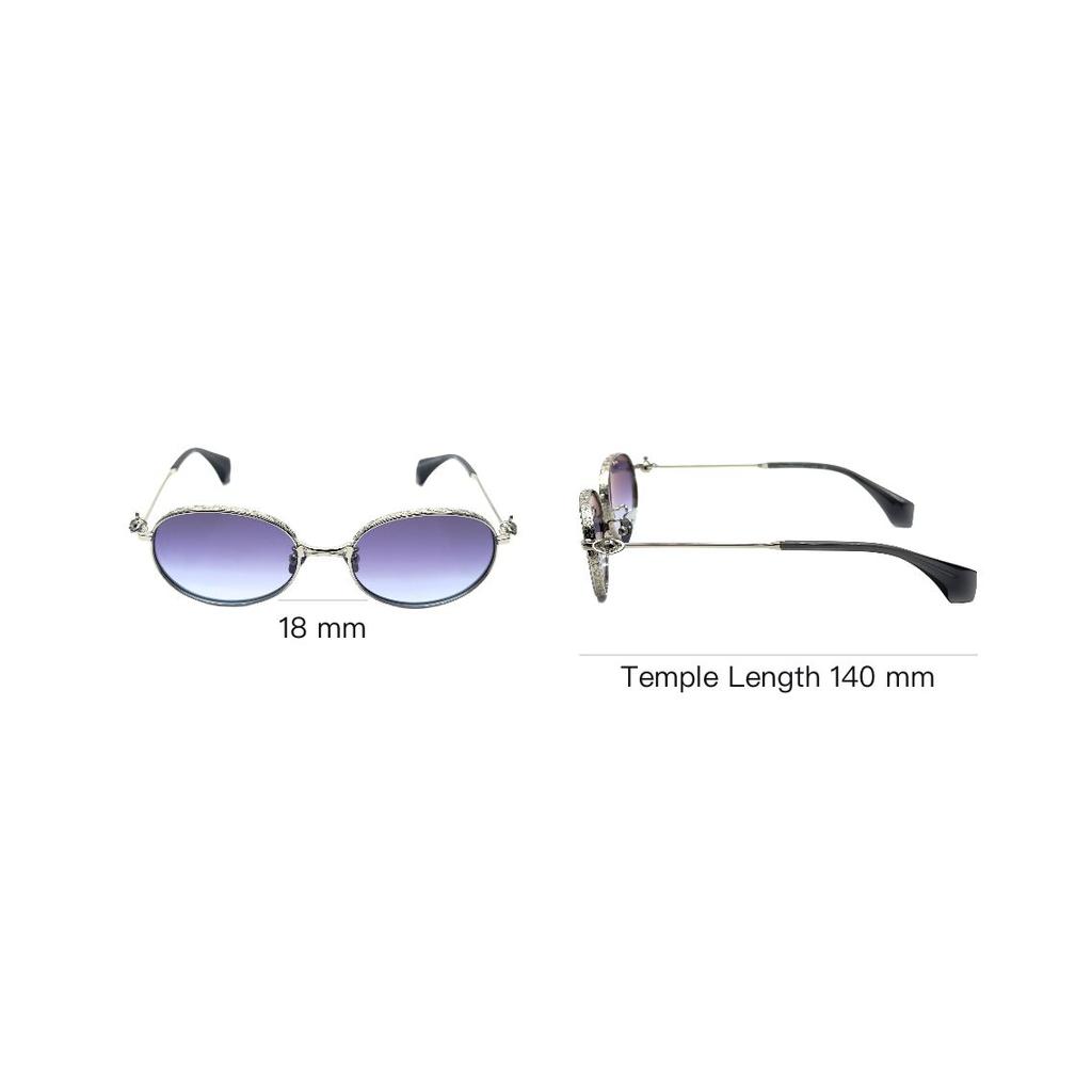 Vivienne Westwood Oval Sunglasses With Hollow Logo Design Unisex sunglasses Gold VW7022-1-867