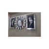 3 Piece Wall Clock 3d Piano Model Mirrored Plexi Roman Numerals Silver