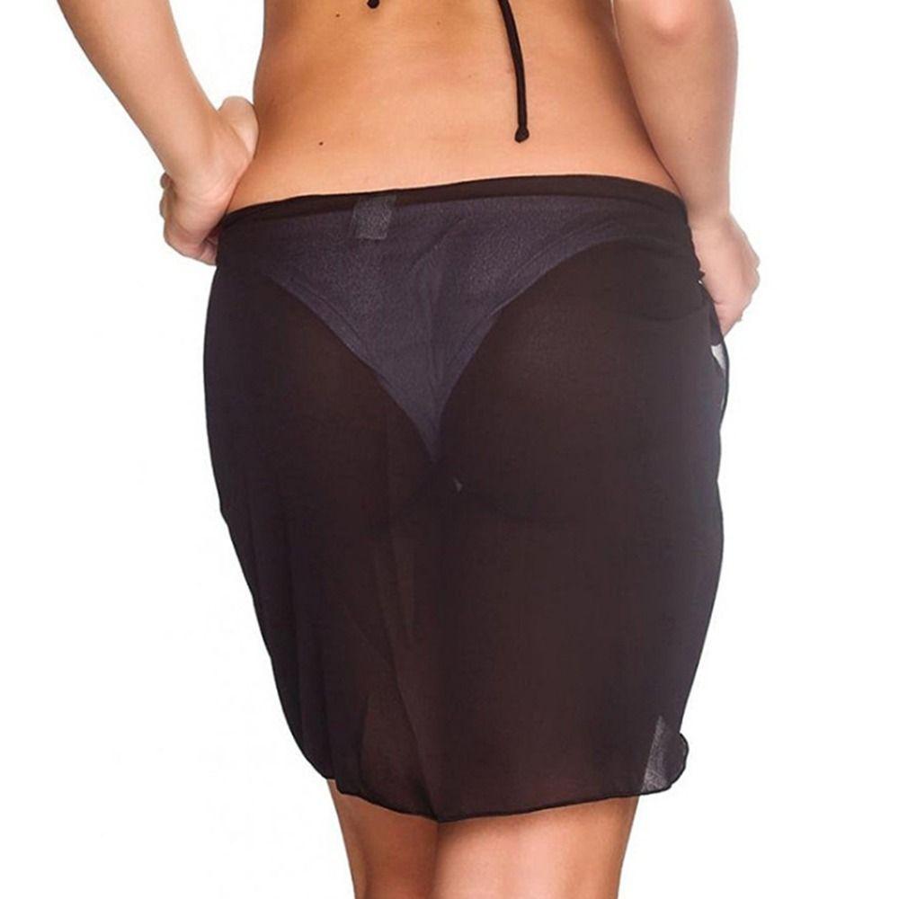 Short Sarongs Chiffon Swimsuit Wrap Sheer Short Skirt Soft Beach Short Cover  Women