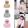 Toddler Kids Baby Gril Boys Cute Zipper Thick Warm Plush Hooded Coat Outwear
