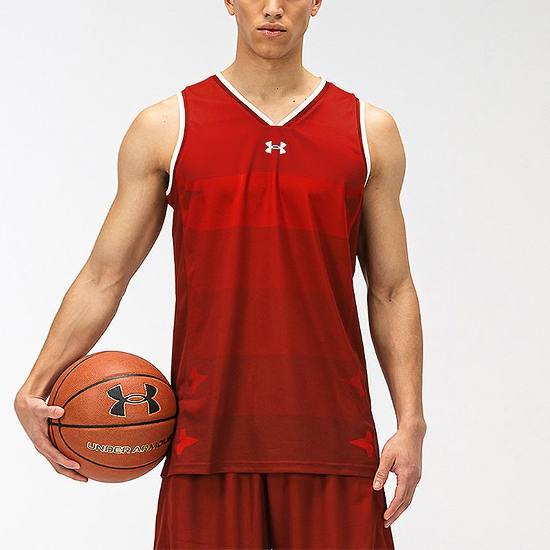 Under Armour Баскетбольные майки мужские красные умеренные прямого кроя 21500106-600